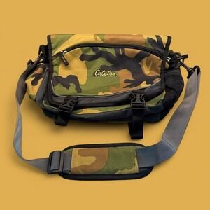 Green/Yellow//Brown Cabela's Medium Camo Messenger Bag-Great‎ Condition!
